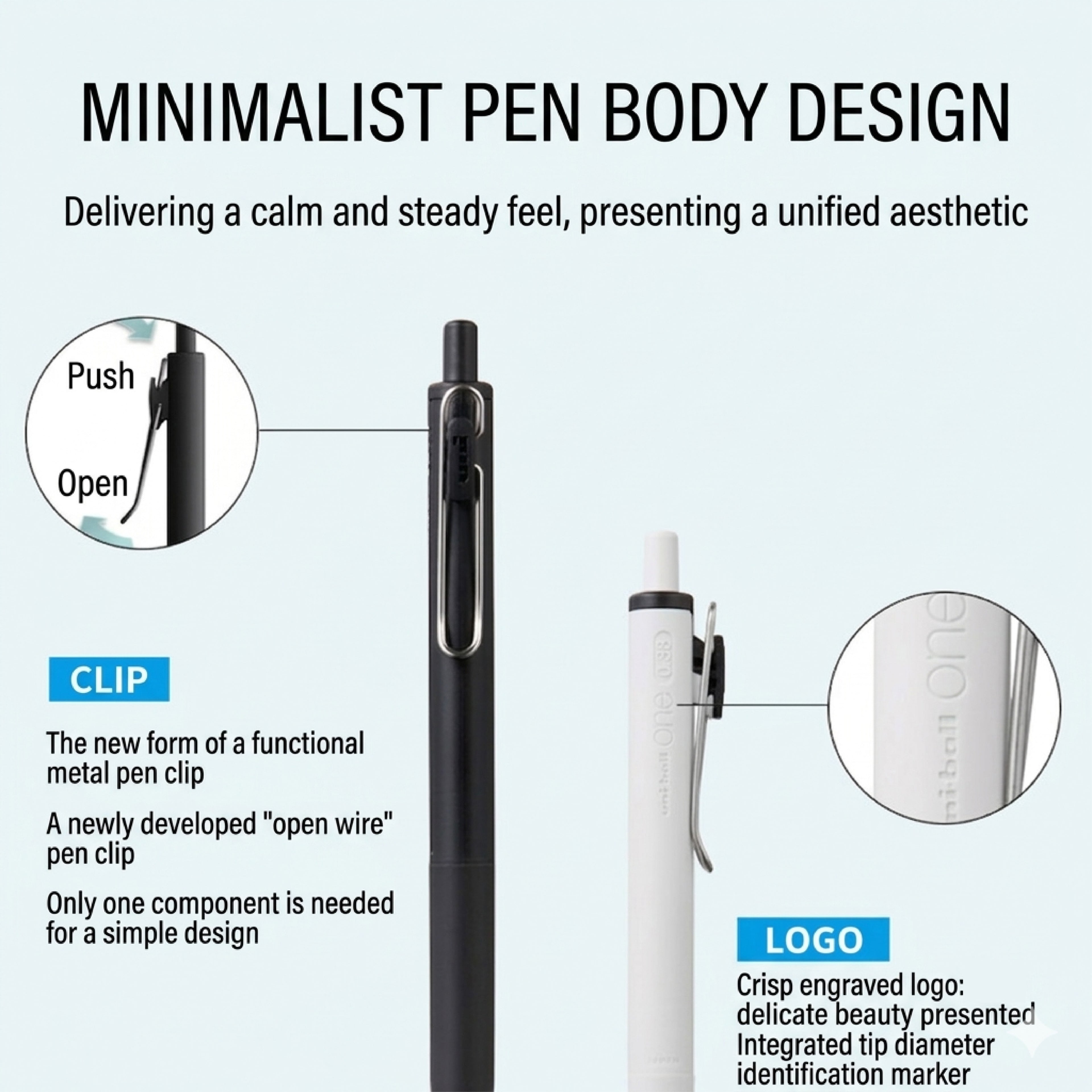 Zento Uni-ball One Black Ink Gel Pen UMN-S