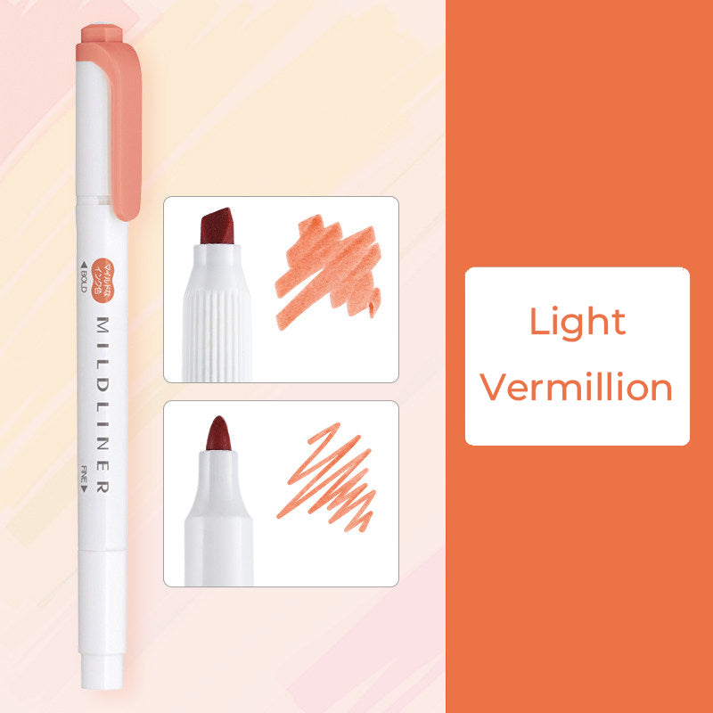 Zebra Mildliner WKT7 Double-Sided Highlighter - Mild Light Vermillion