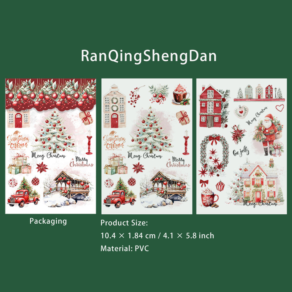 2 Sheets Christmas PVC Transfer Stickers SDPD