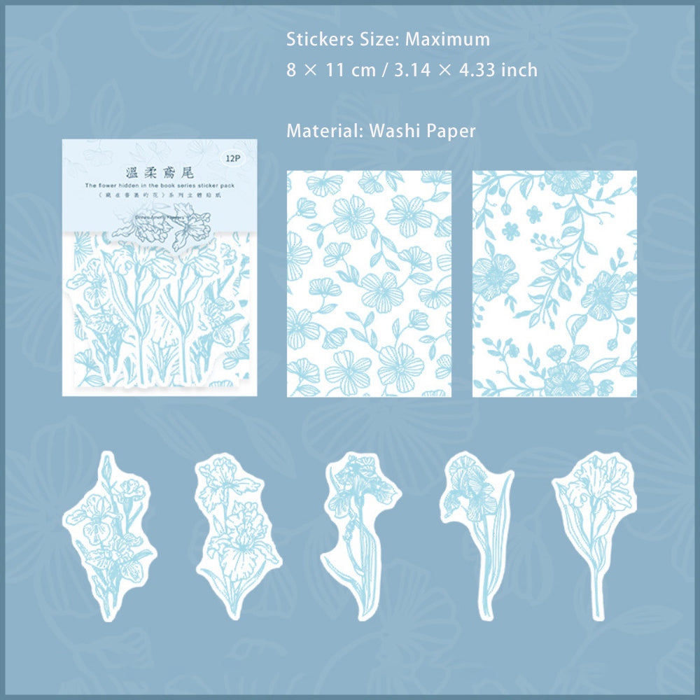 12 Pcs Botanical Foam Washi Stickers CZSLDH