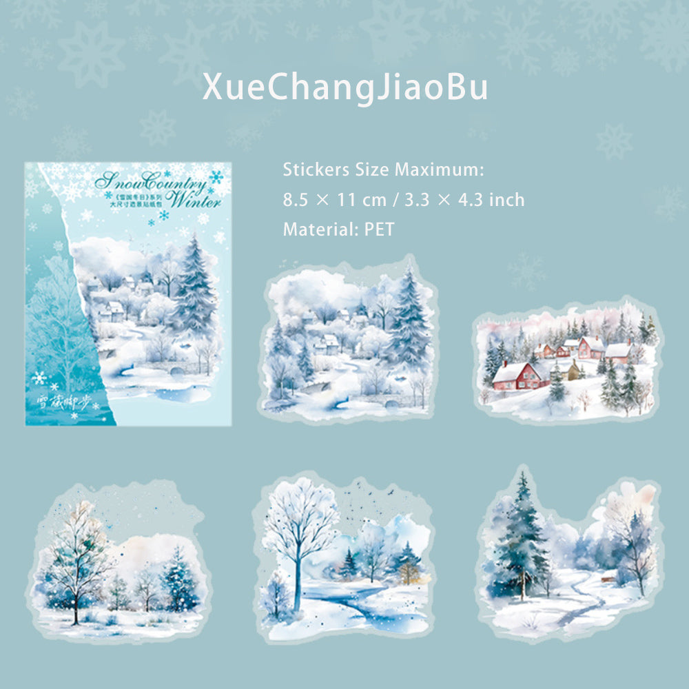 10 Pcs Winter Snow PET Stickers XGDR