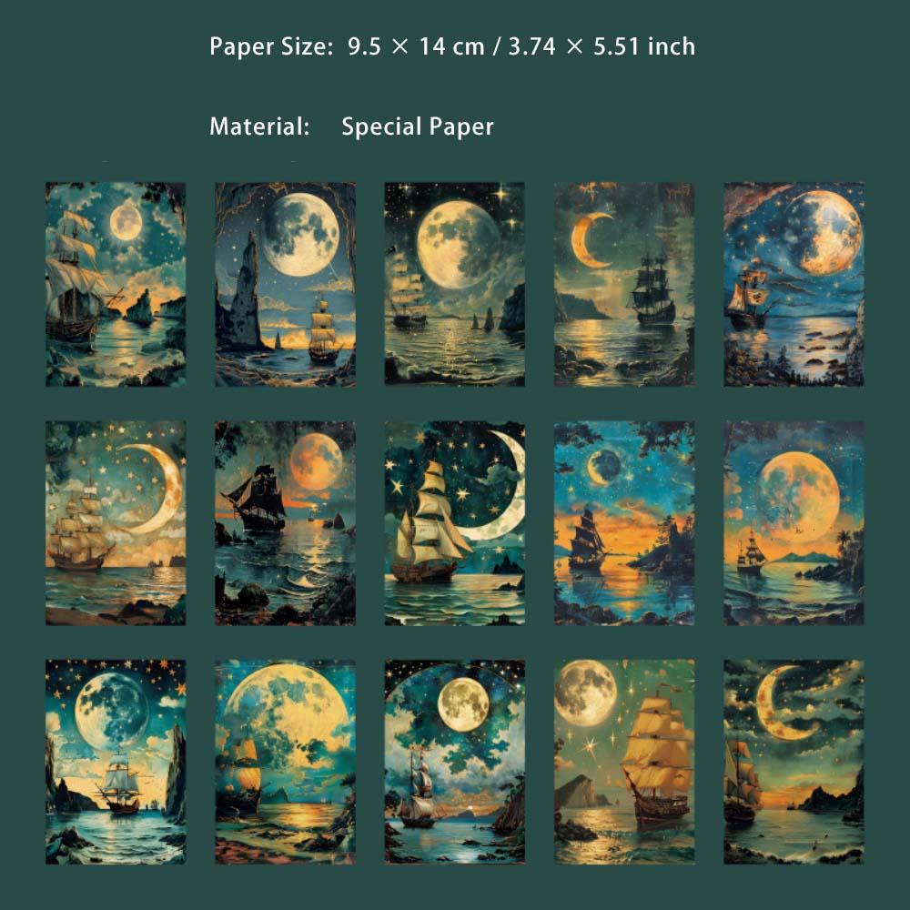 30 Sheets Moon Theme Scrapbook Paper RYLJL