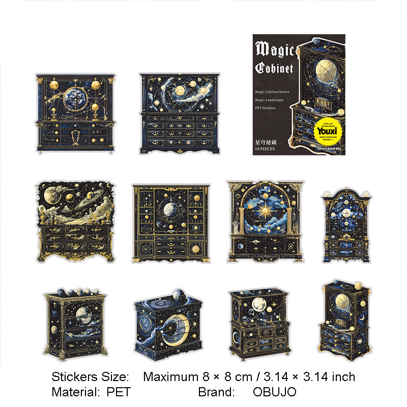 10 Pcs Magic Shelf PET Stickers MFGZ