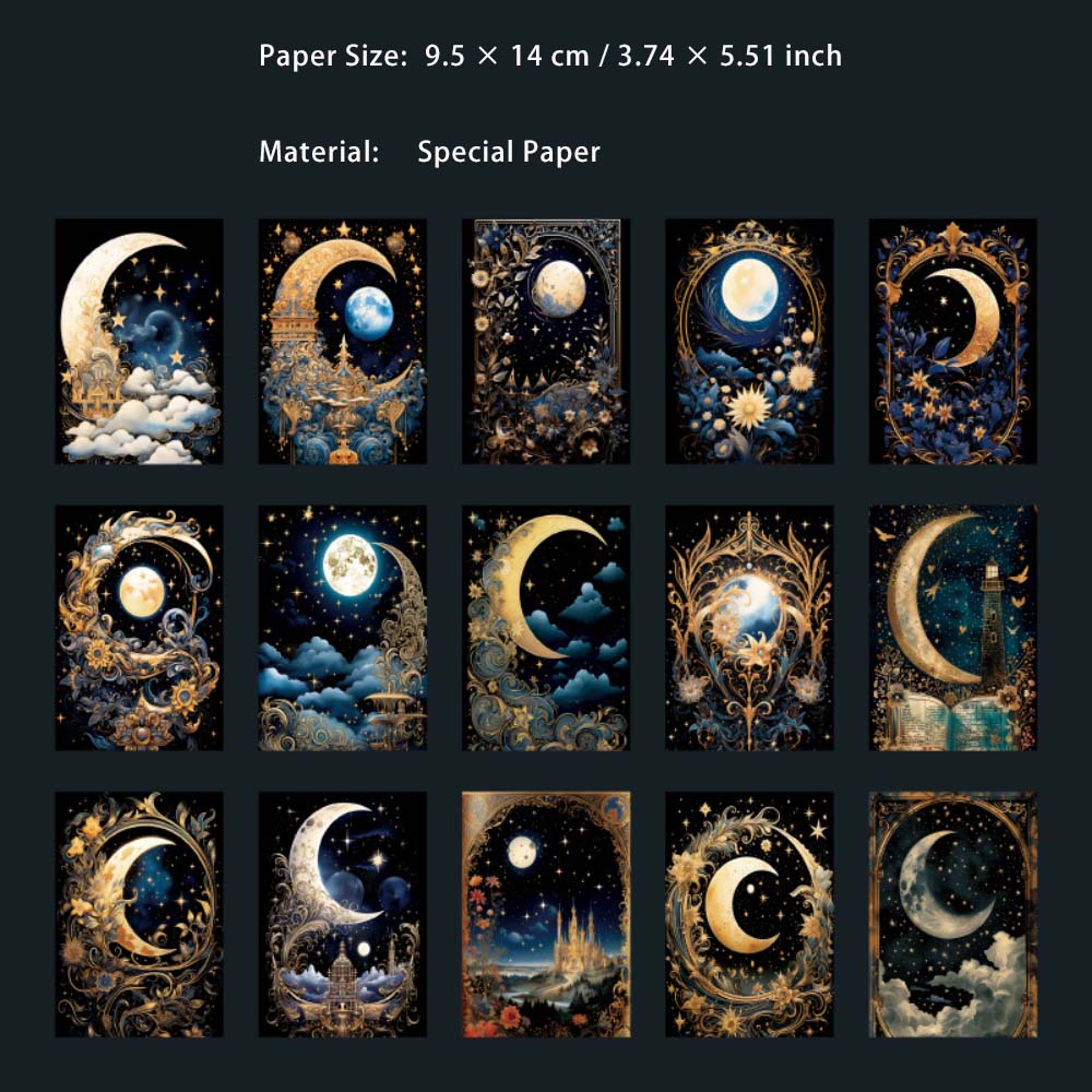 30 Sheets Moon Theme Scrapbook Paper RYLJL