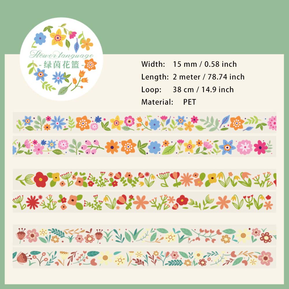 3 Rolls Flower PET Tape Set HYXS