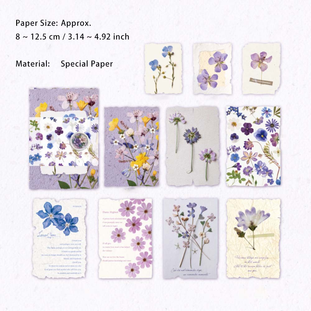 30 Pcs Floral Embossed Scrapbook Paper YZHY