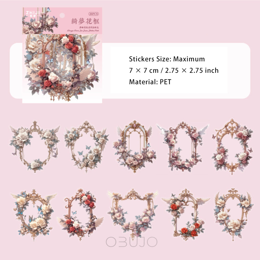 20 Pcs Windows and Flower PET Stickers MYHH