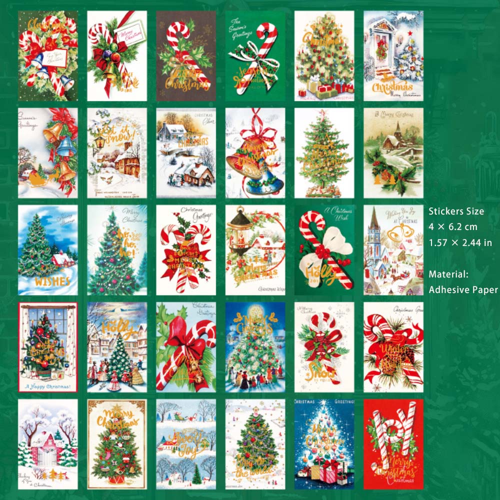 30 Sheets Christmas Stickers Book SDGSJ