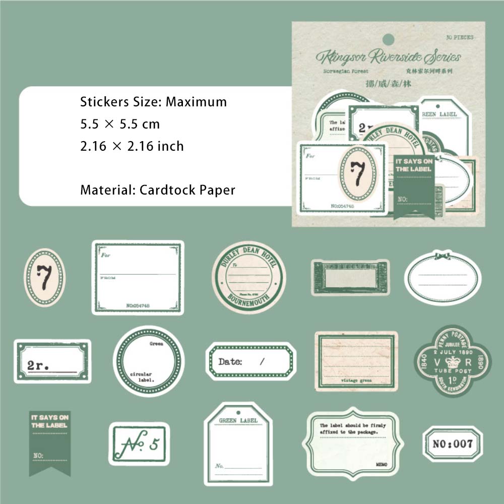 30 Pcs Label Cardstock Stickers KLSEHP