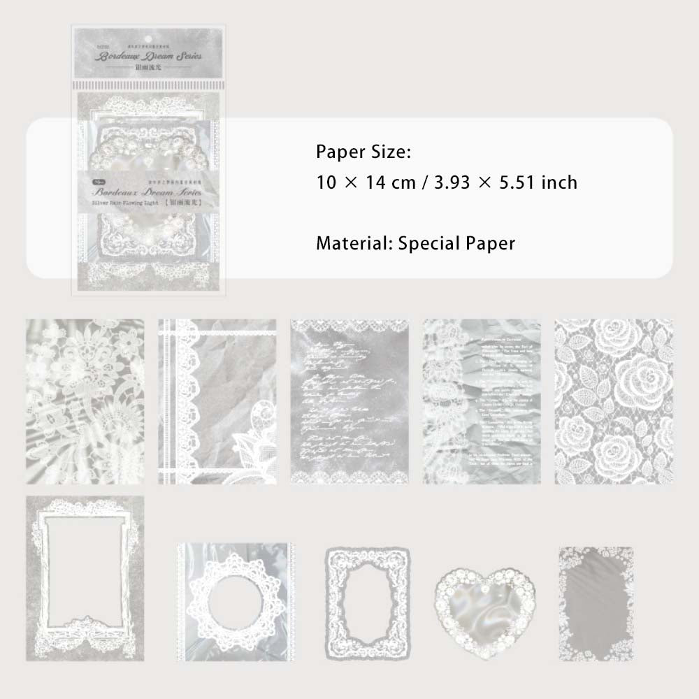 30 Sheets Lace Theme Scrapbook Paper BEDZM