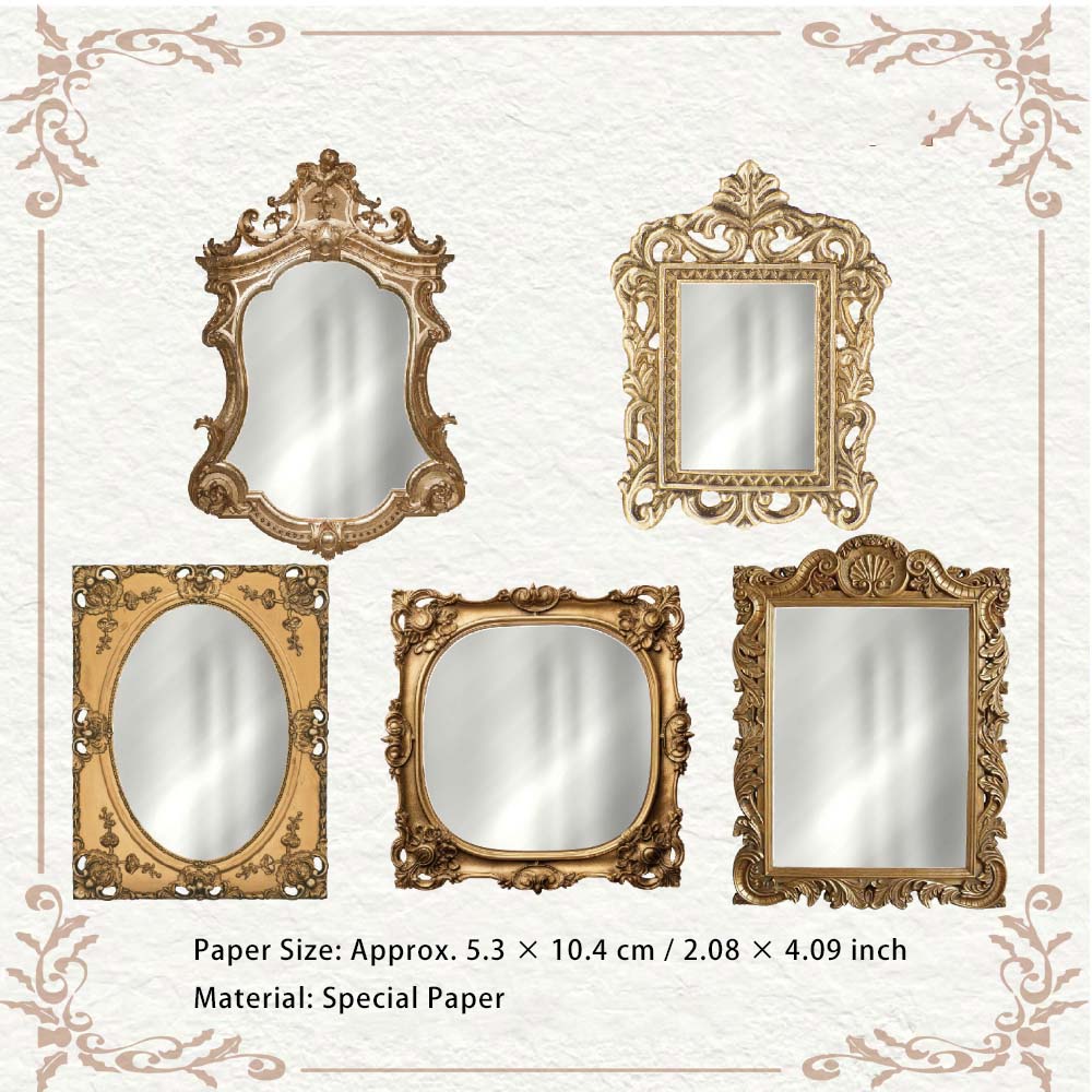 10 Pcs Vintage Mirror Scrapbook Paper MJXL