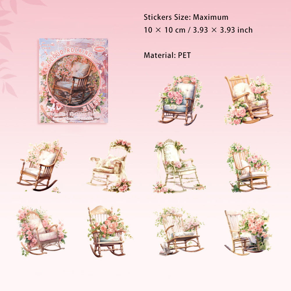 10 Pcs Garden Chair PET Stickers NFYY