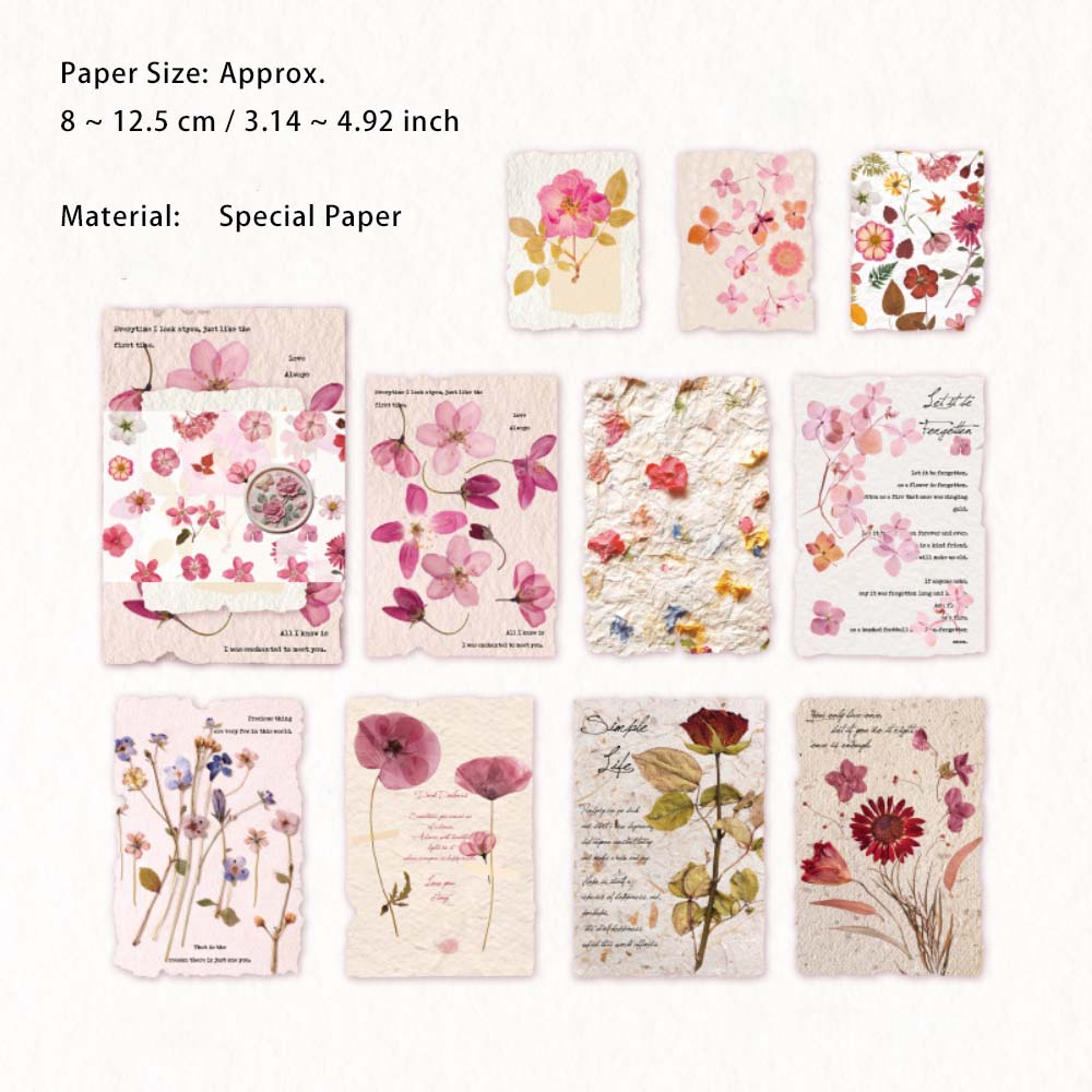 30 Pcs Floral Embossed Scrapbook Paper YZHY