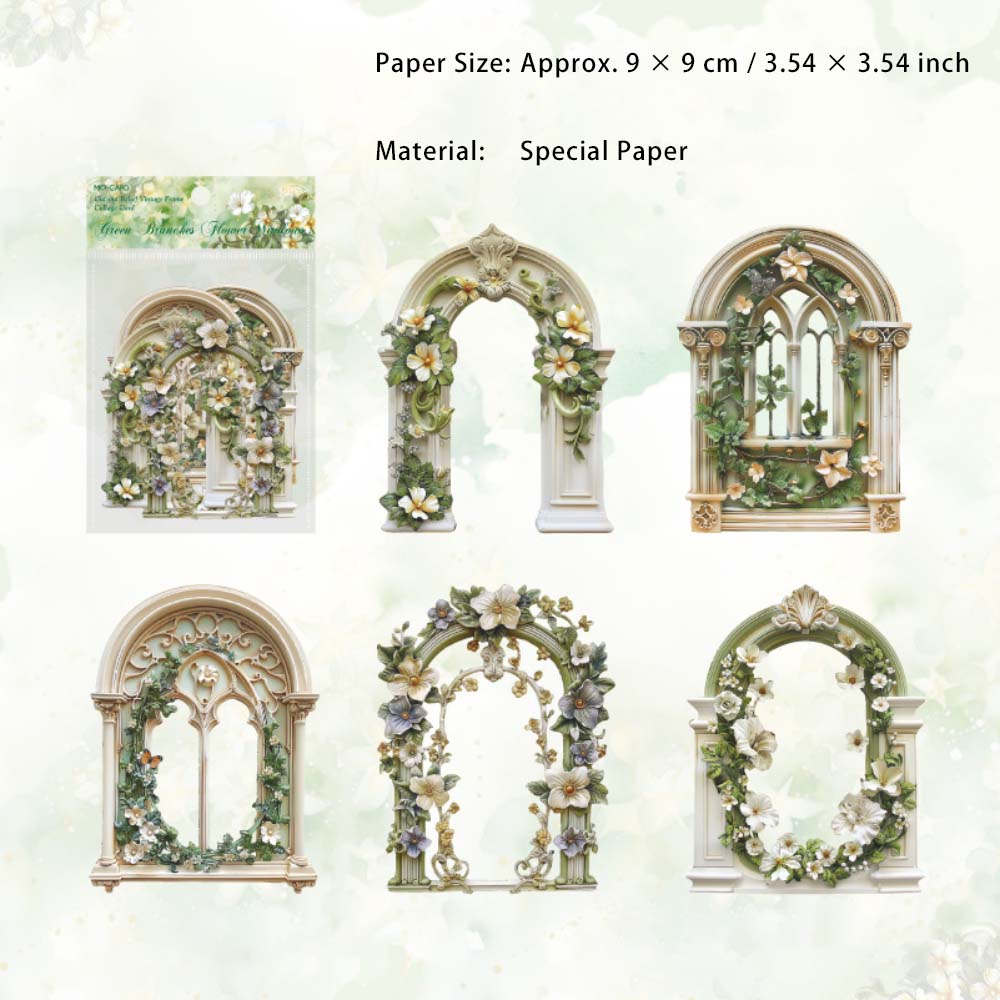 10 Pcs Vintage Door Windows Scrapbook Paper HJLM