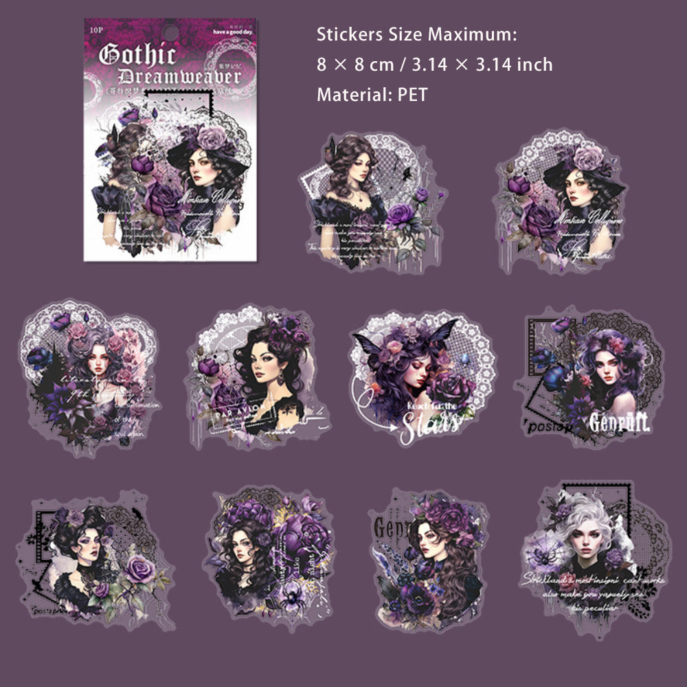 10 Pcs Gothic People Stickers GTZMZ