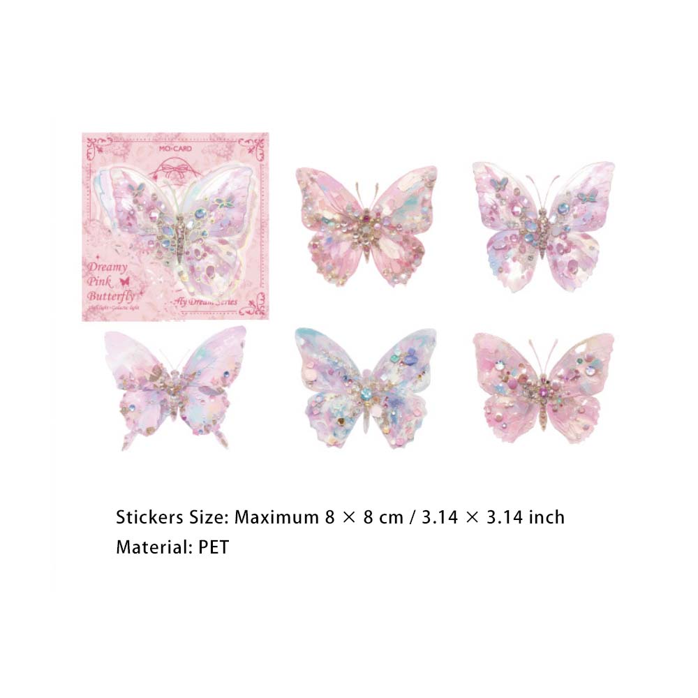 10 Pcs Glitter Butterfly PET Stickers BSDM