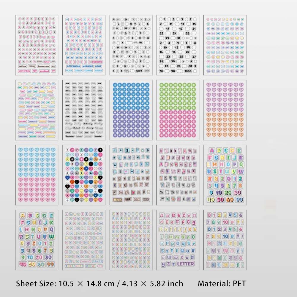 20 Sheet Cute Symbol PET Stickers Book XGDD