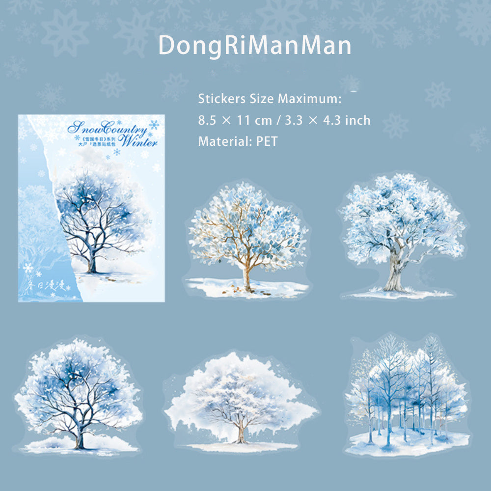 10 Pcs Winter Snow PET Stickers XGDR