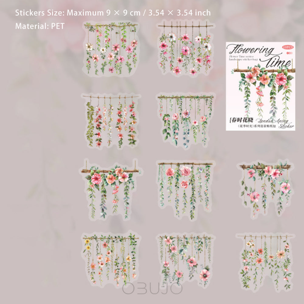 10 Pcs PET Vine Stickers HJSG