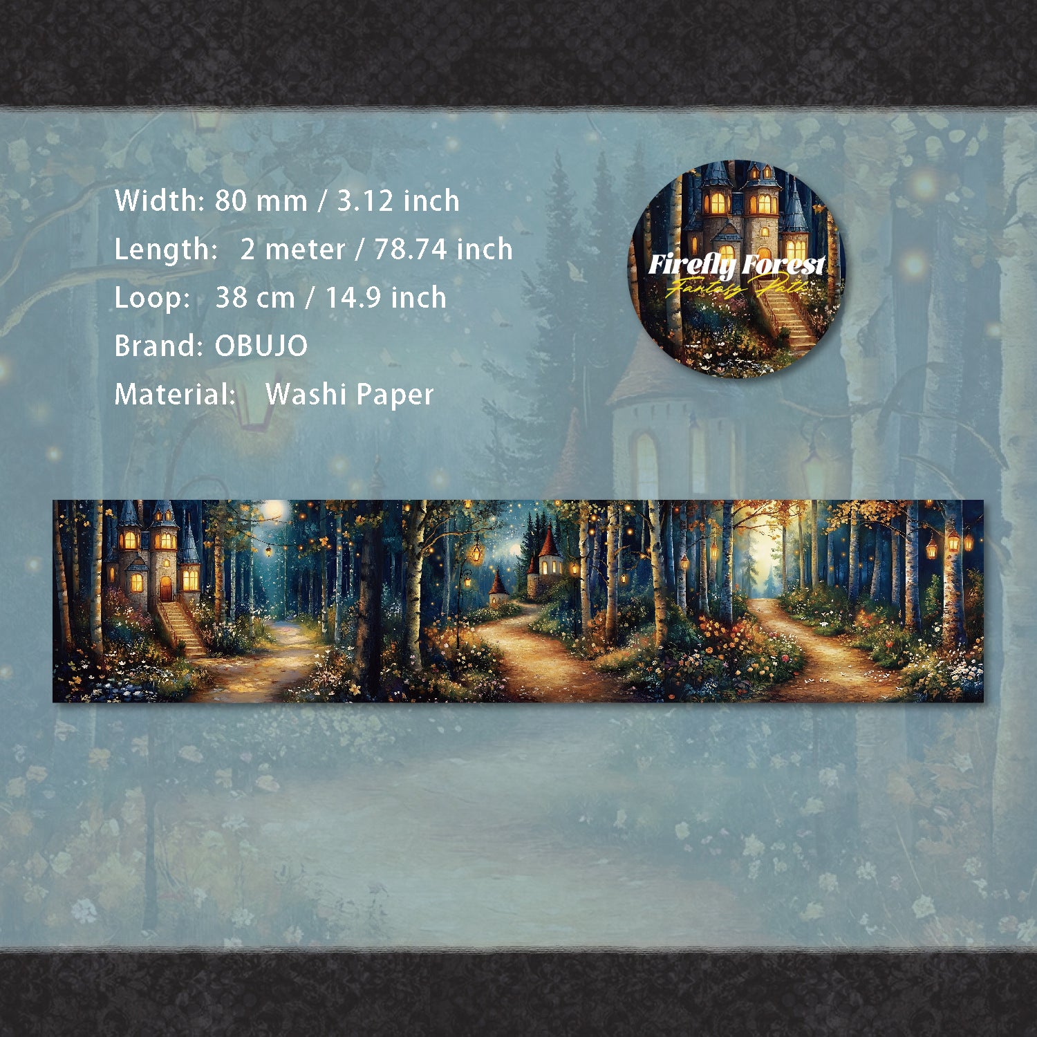 1 Roll Fantasy Forest Washi Tape YZSXL