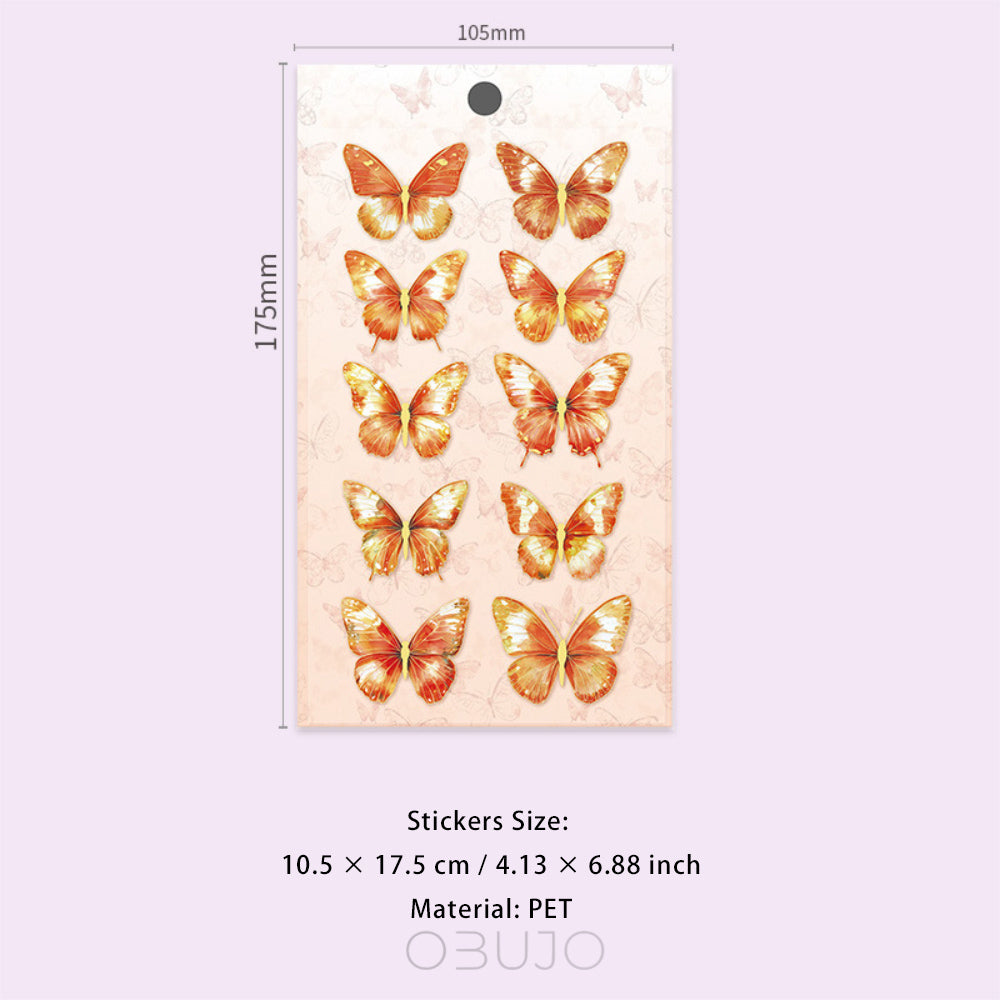 10 Pcs Glitter Butterfly Stickers MDHJ