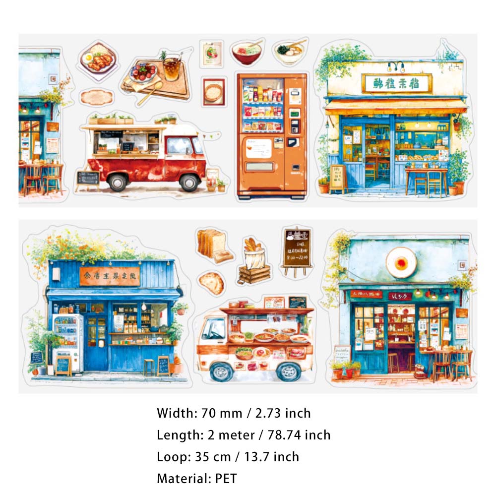 1 Roll Pre-cut Travel PET Stickers Tape YGSM