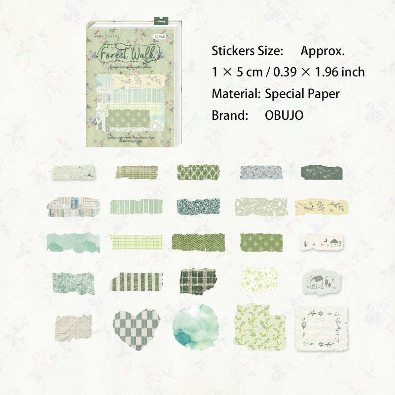 50 Pcs Fabric Theme Stickers LSBY