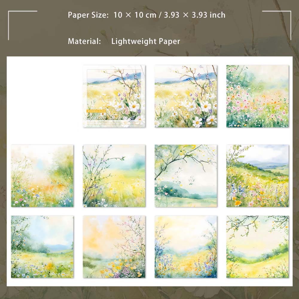 30 Sheets Spring Oil Painting Scrapbook Paper CTJS