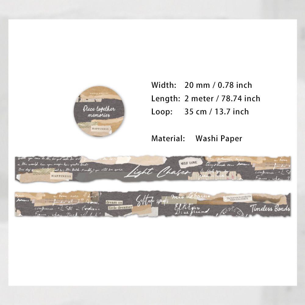 1 Roll Vintage Irregular Washi Tape WXSN