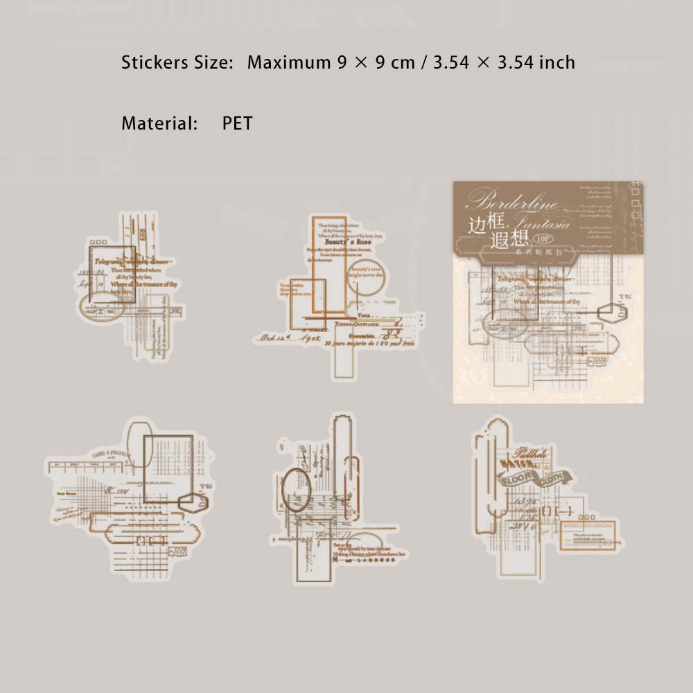 10 Pcs PET Collage Stickers BKXX