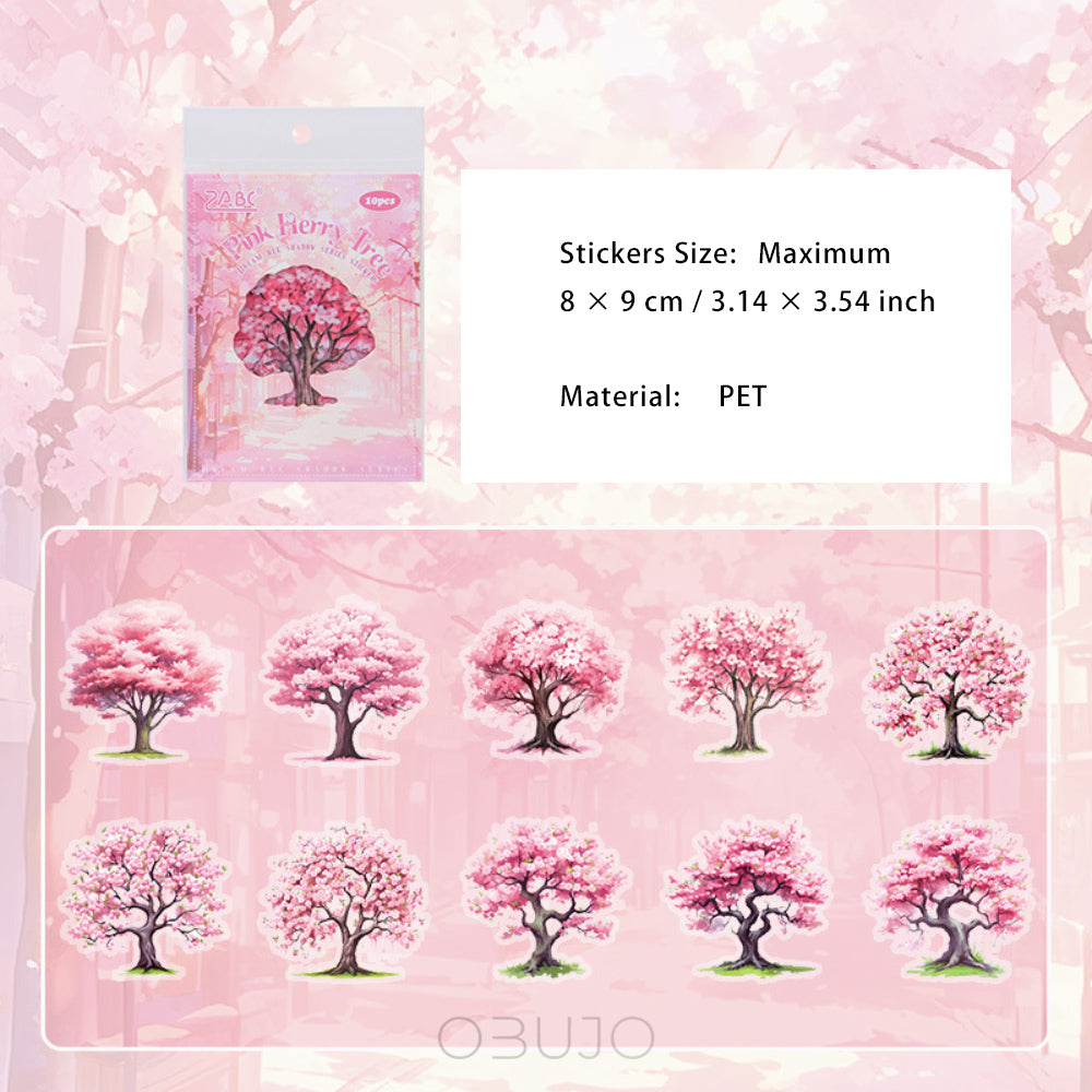 10 Pcs Seasonal Tree Stickers QMSY