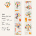 1 Roll Bouquet Flower PET Stickers Tape HYSK