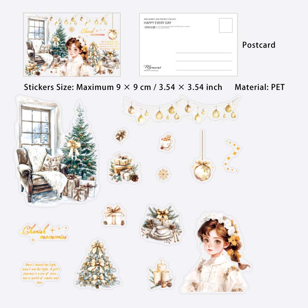 15 Pcs Stickers and Postcard Kit JYFMXP