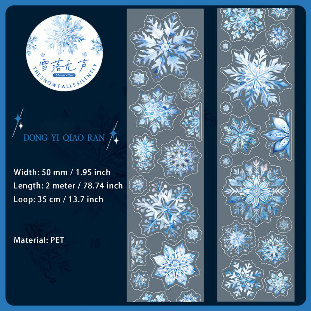 1 Roll Diecut Snow PET Stickers Tape XLWS