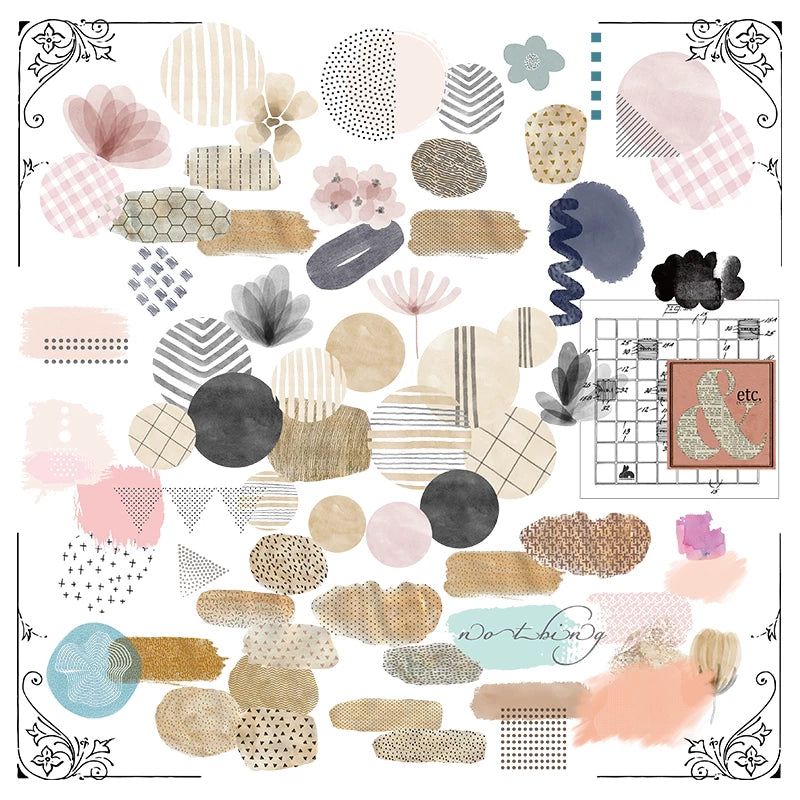 Abstract geometric self-adhesive vellum scrapbook stickers 1