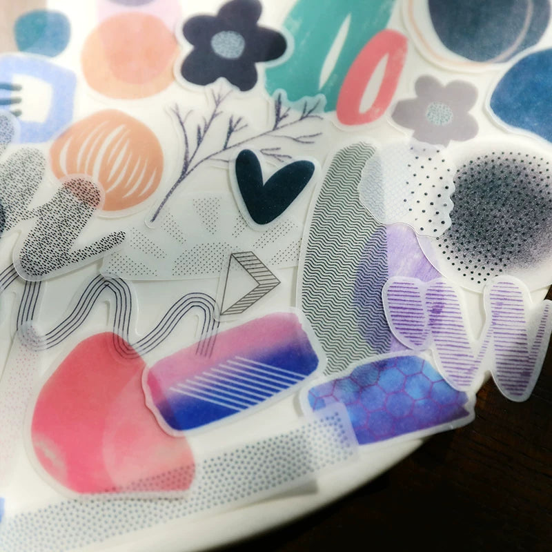 Abstract geometric self-adhesive vellum scrapbook stickers 2