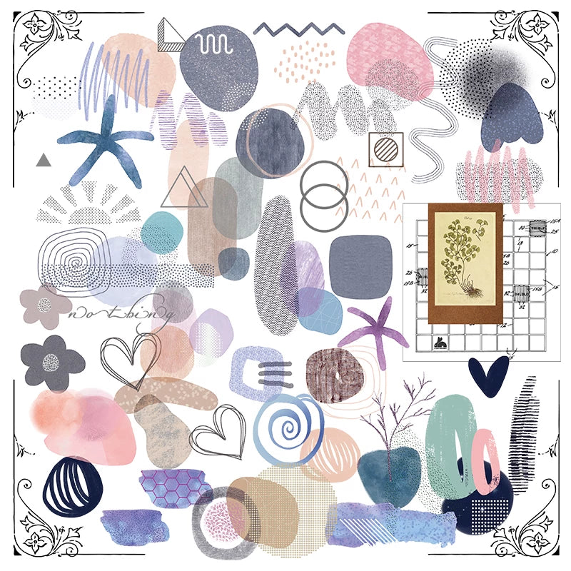 Abstract geometric self-adhesive vellum scrapbook stickers 4