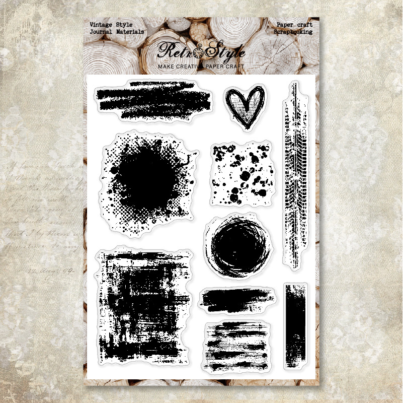 Abstract grunge texture silicone stamp set