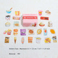 50 Pcs Snack Theme PET Stickers ZMBLD