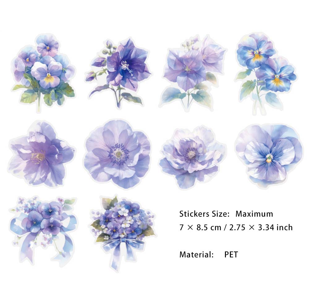 20 Sheet Large Flower PET Stickers XCHHY