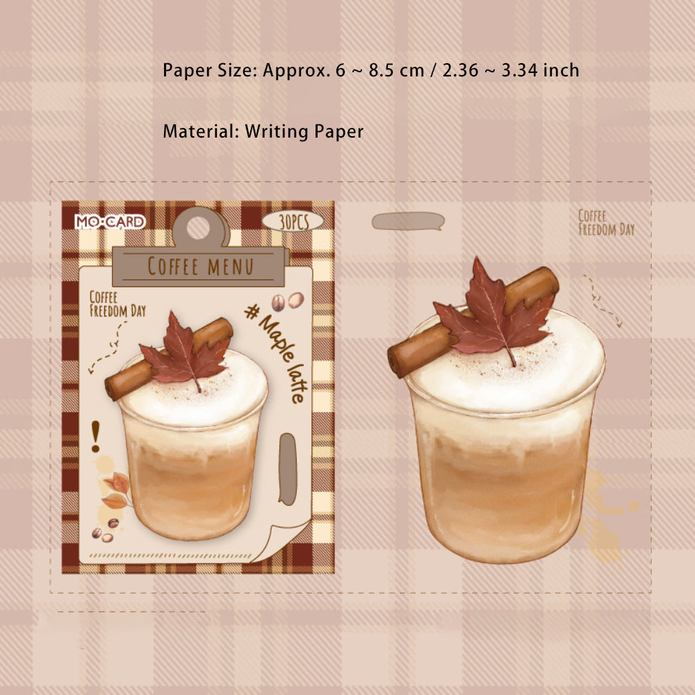 30 Sheets Coffee Shaped Notepad Paper KFZYR