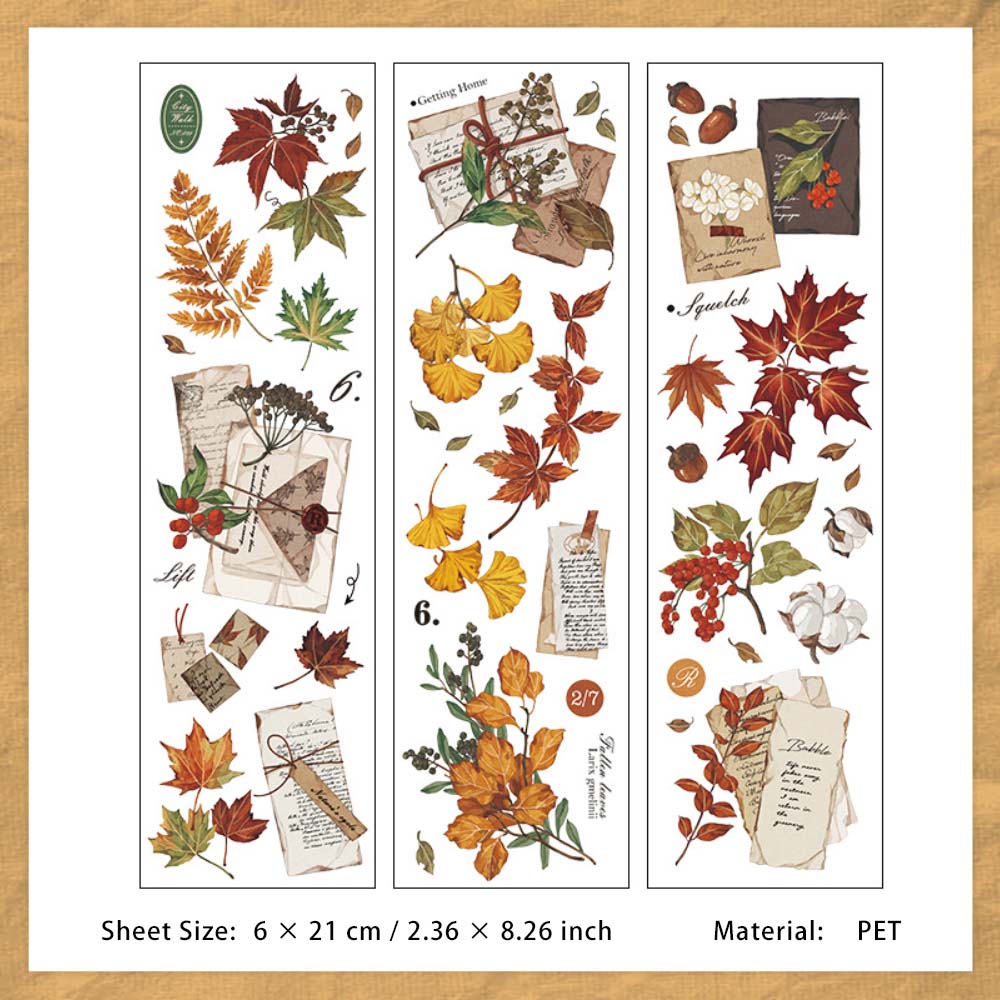6 Sheets Flower PET Stickers SLLX