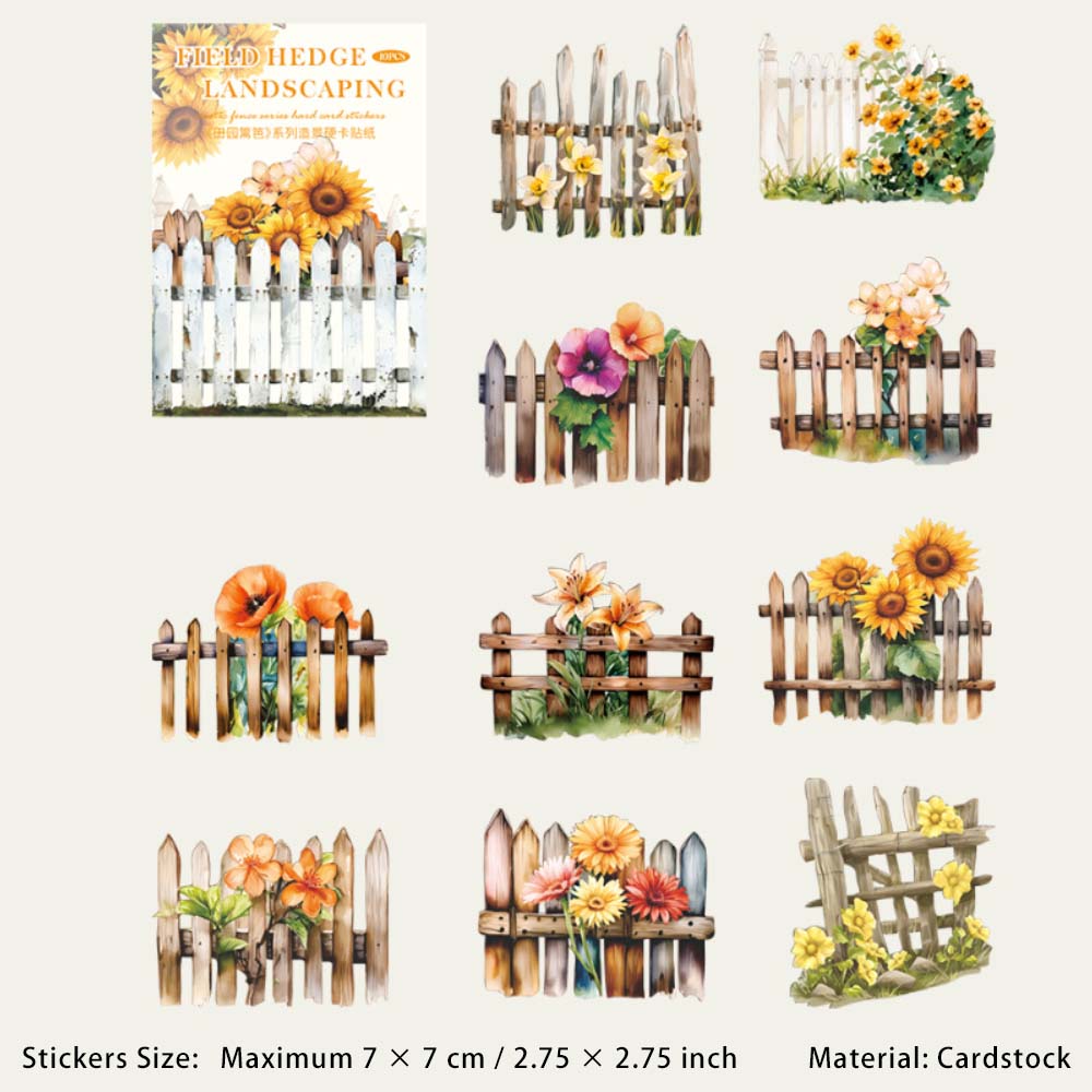 10 Pcs Garden Fence PET Stickers TYLB