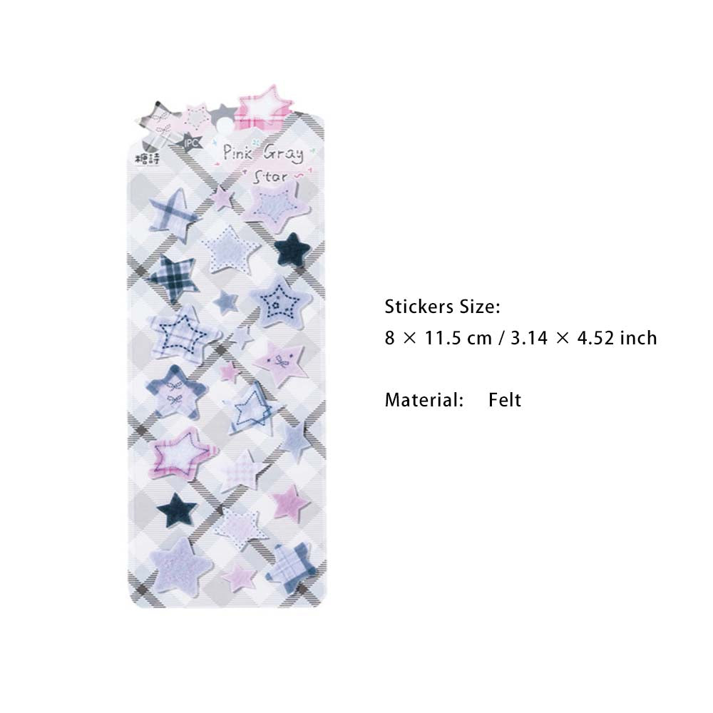 1 Sheet Fabric Star Stickers ZDXX