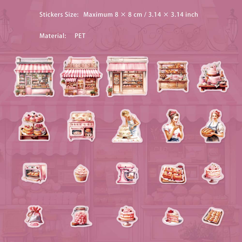 20 Pcs Baking Kitchen PET Stickers HBCF