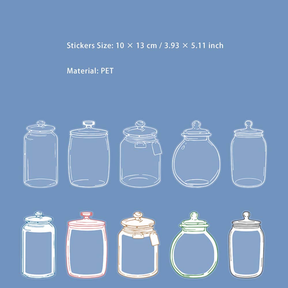 20 Pcs Storage Jar PET Stickers SGSLJ