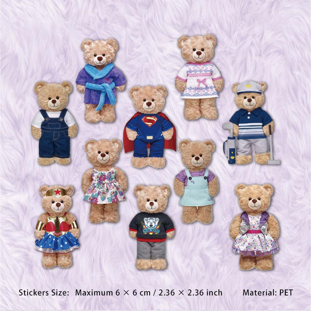 20 Pcs Doll Bear PET Stickers WOXL