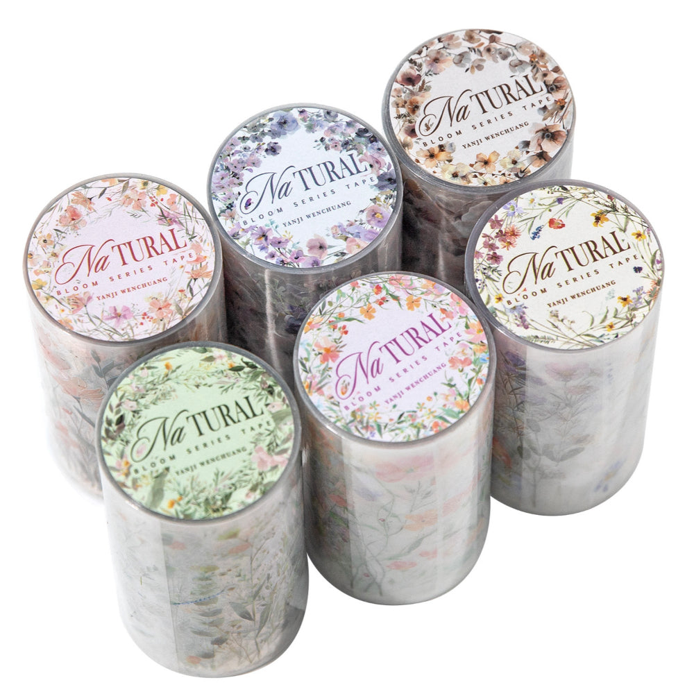 1 Roll Pre-cut Flower PET Stickers Tape ZRZF