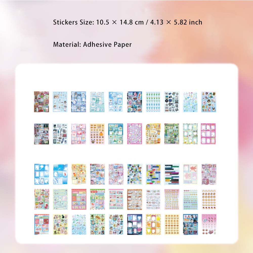 50 Sheets Cute Decorative Stickers KABJZ