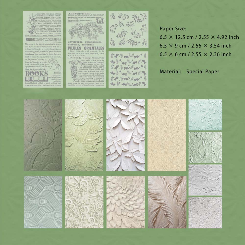 16 Sheets Vintage Texture Scrapbook Paper HJXL